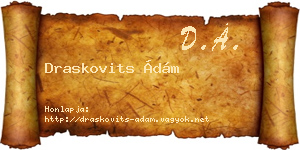 Draskovits Ádám névjegykártya